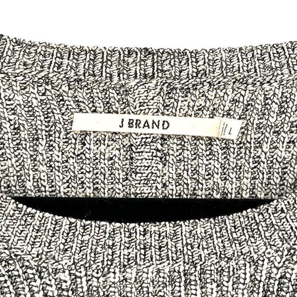 J Brand Ribbed Marled Boxy Oversized Drop Shoulder Crop Sweater 8895SW95 - Picture 4 of 7